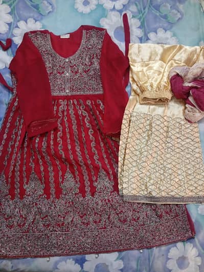 frock with garara fancy dress with dubatta