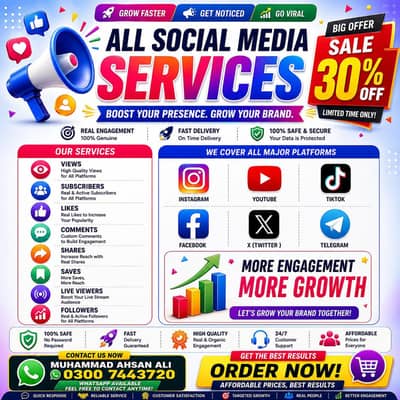 Social Media Marketing Services | TikTok, YouTube, Instagram, Facebook