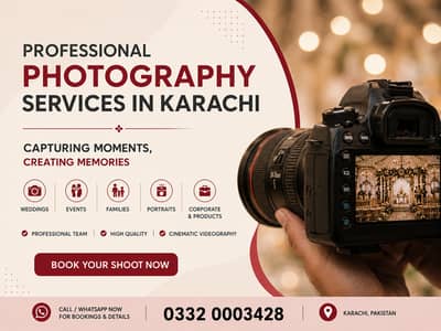 Photographer in Karachi for Weddings, Birthdays & Events