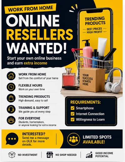 Work From Home – Online Resellers Needed