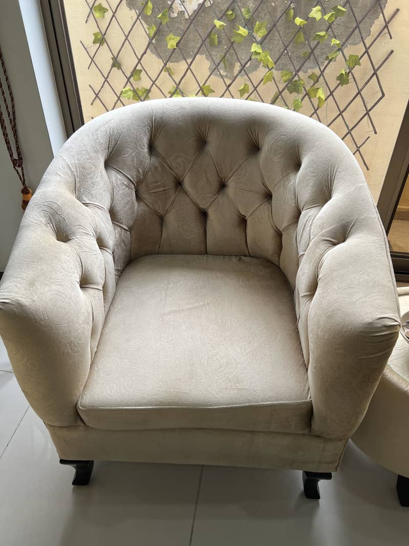 2 single seater comfortable sofa set with table. 3