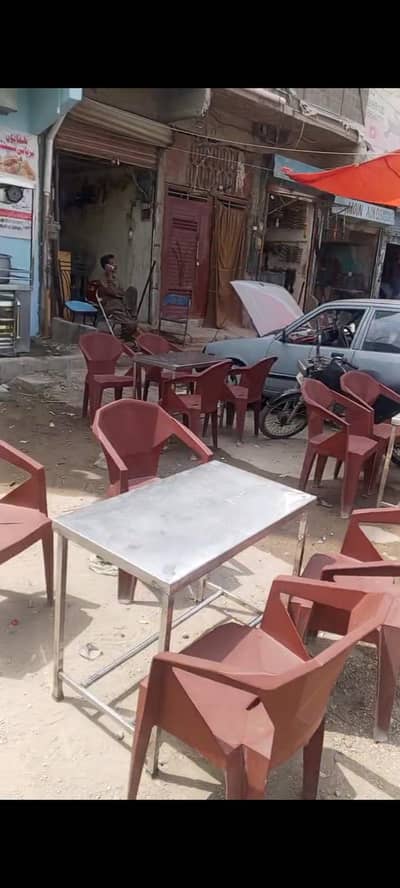 urgent sale steel table and chair