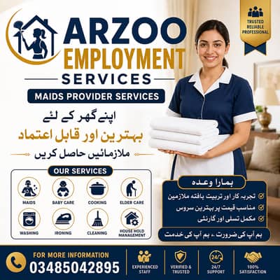 Maids | House Maids | cook | House chef | Baby Sitter maid available