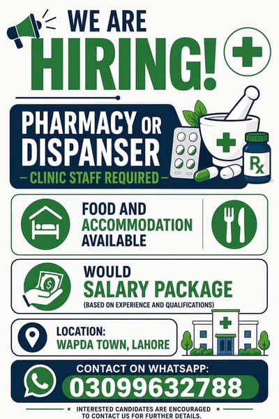  Hiring Pharmacy / Dispenser Clinic Staff
