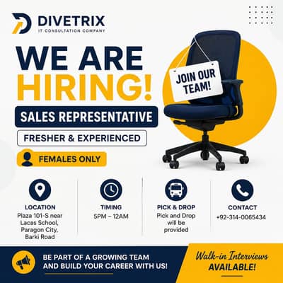 Sales Representative (Female) – Fresher & Experienced