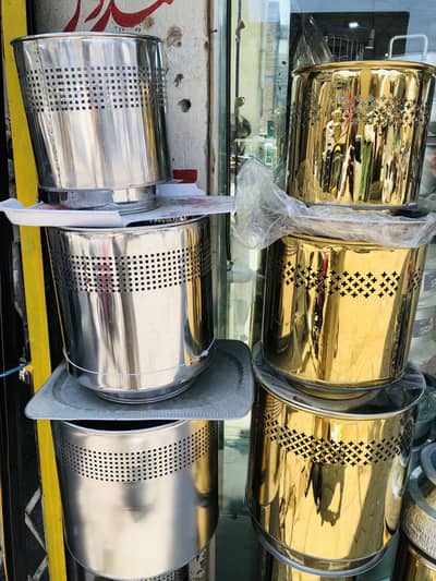 Stainless steel and golden planters Rawalpindi