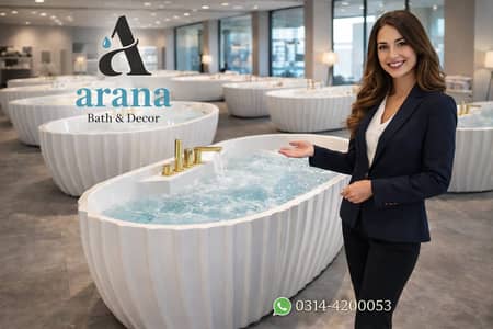New Bathroom Bath Tub | Acrylic Jacuzzi Style Tub | Affordable Price
