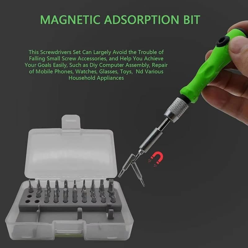 Screwdriver Set 32 Bits Green Handle 1