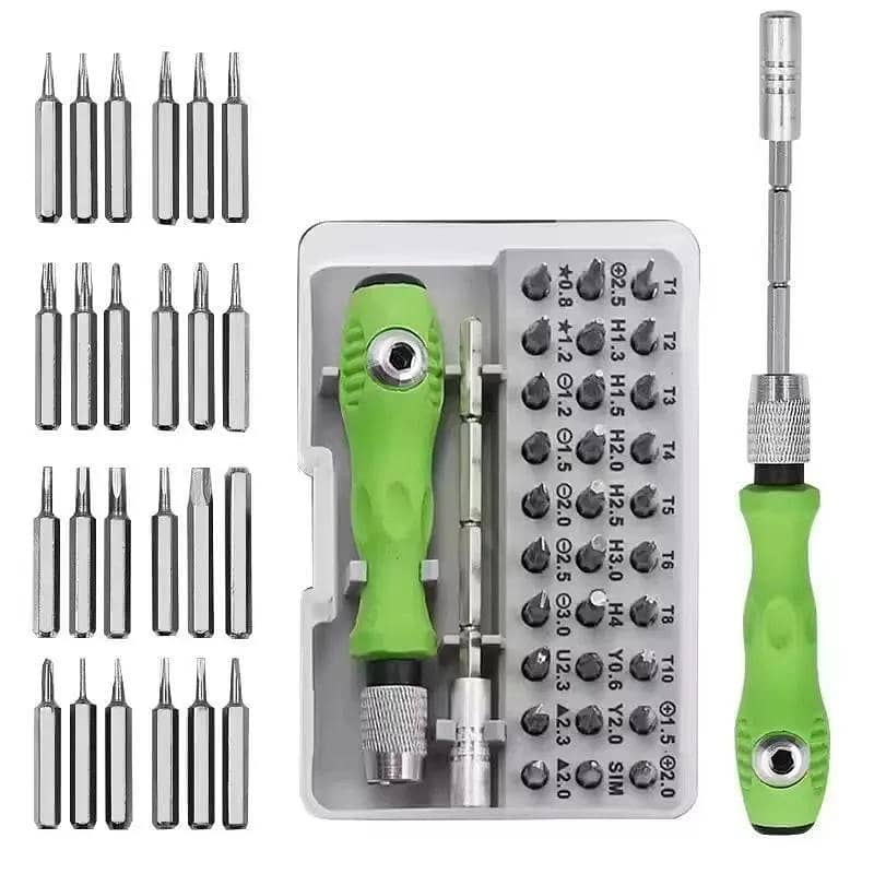Screwdriver Set 32 Bits Green Handle 5