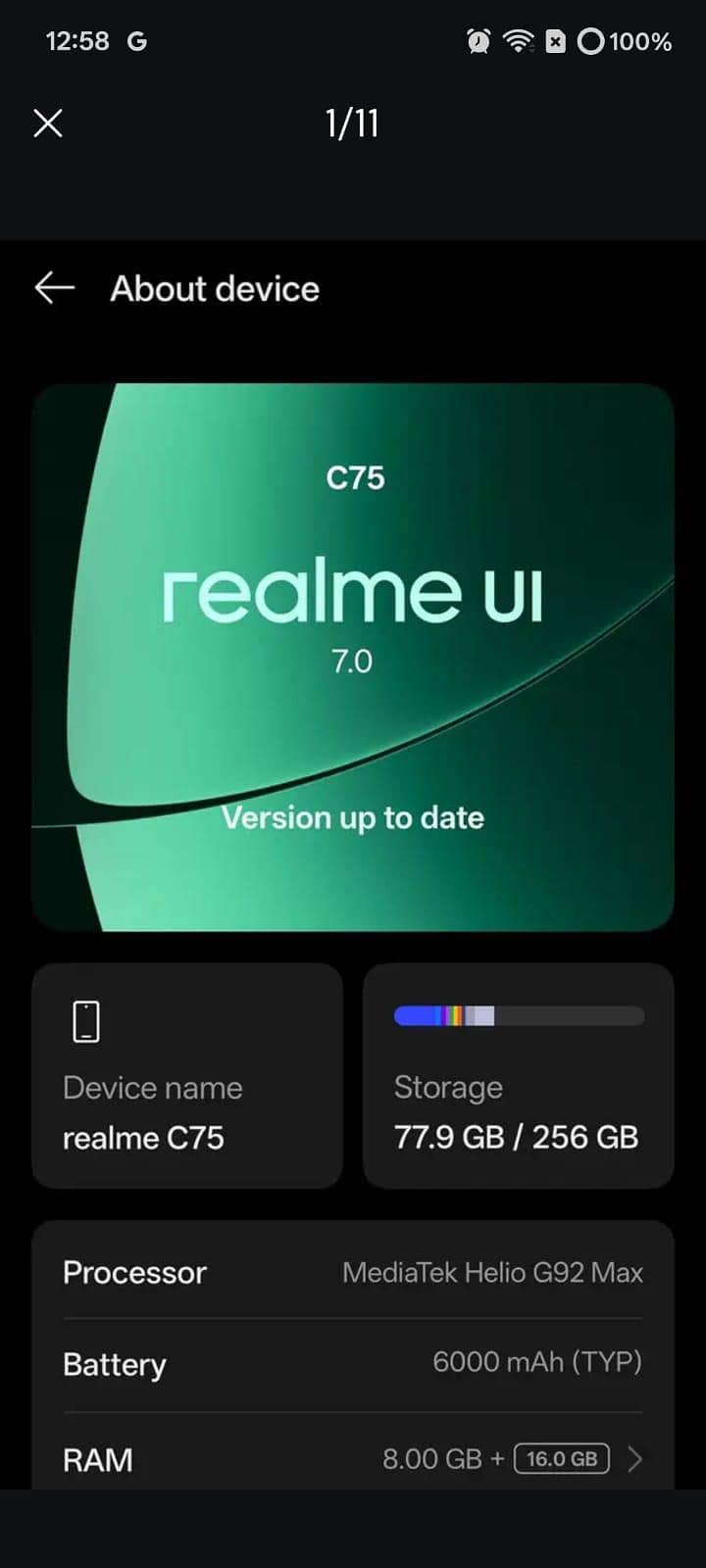 realme c75 8+8 256  weter prof 03006902317 7