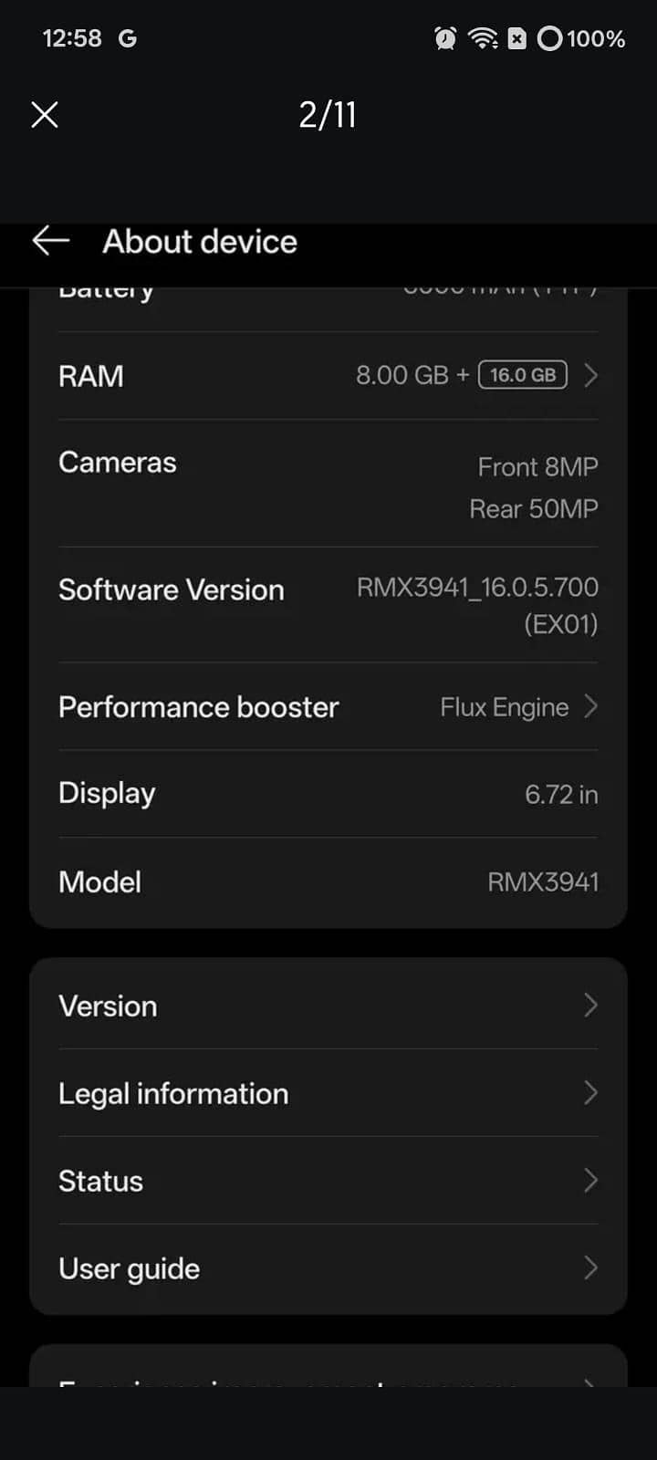 realme c75 8+8 256  weter prof 03006902317 8