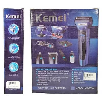 Kemei KM-6330 3-in-1 Professional Hair Clipper, Trimmer, and Shaver