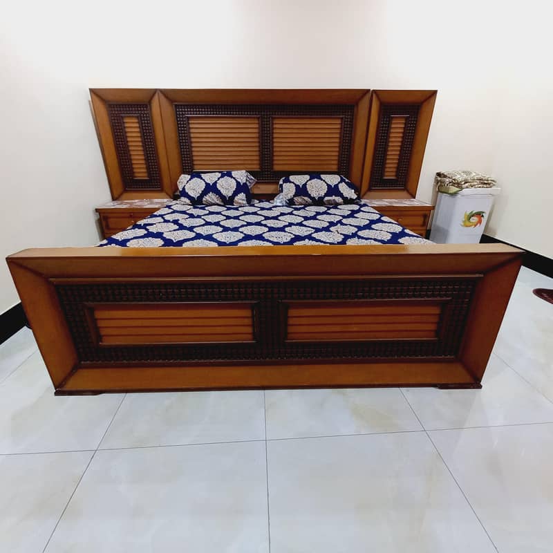 Bed with side table and medicated mattress 1