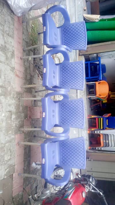 plastic chairs and tables