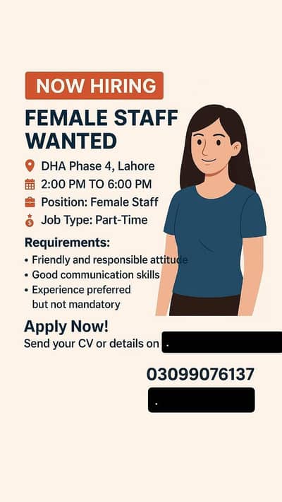 female staff required