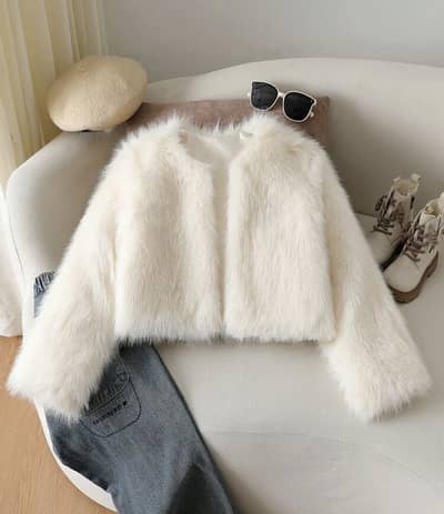 Fur jacket in white colour