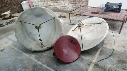 3 Dishes set with Antenna and device without remote