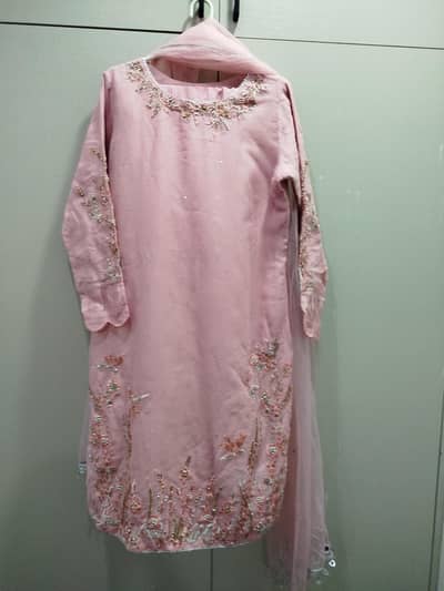 cotton net 3pc embroidered