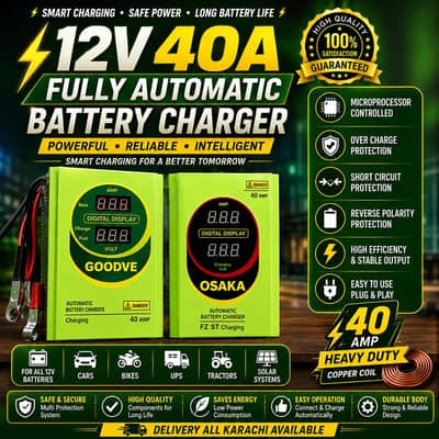 Battery Charger 12 Volt 40A Automatic Charger New Battery Charger