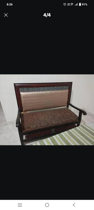 4 seater pure wood sofa set for sale in good condition price 15k