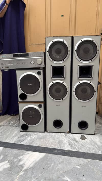 Sony home theater amplifier 2 tower speaker 2 boxer for sail