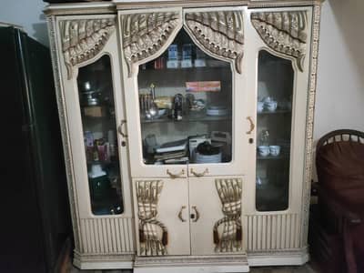 Wooden Crockery Cabinet / Display Showcase – Excellent Condition