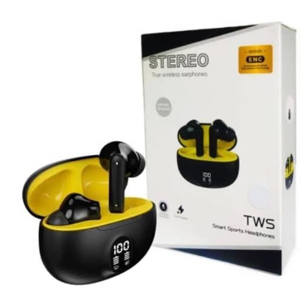 M04 Stereo Earbuds with LED Battery Display, Bluetooth 5.3, ENC Noise Reduction, HiFi Sound