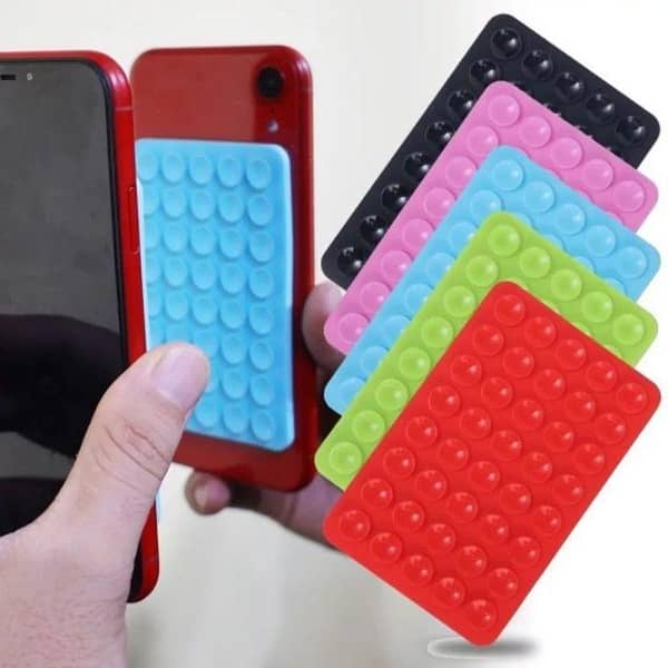 Silicone Suction Pad Phone Holder with 24 Strong Suction Cups – Self-Adhesive, Anti-Slip Mount for Shower, Mirror & Glass