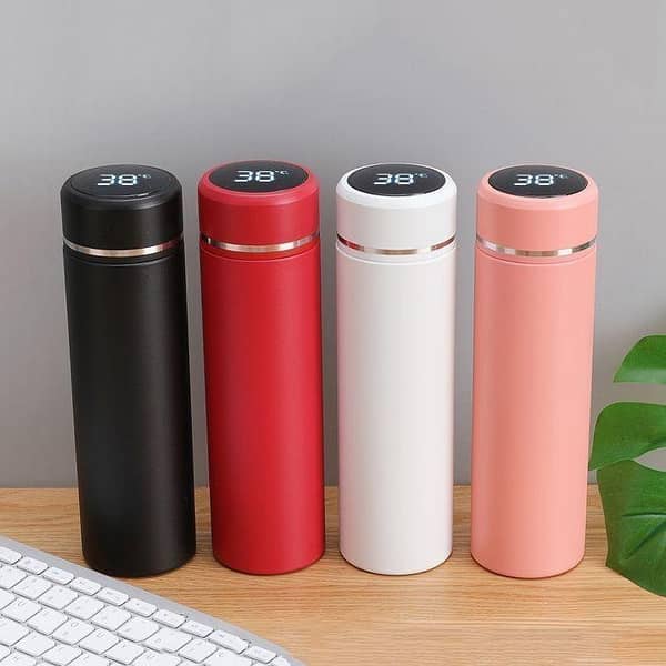 Smart LED Temperature Water Bottle 500ml | Stainless Steel Hot & Cold Bottles with Vacuum Thermos Flask Temperature Water Bottle, Smart Thermos Water Bottle, LED Temperature Display Vacuum Flask Thermos, 500ML Stainless Steel Intelligent Hot Cold Vacuum F