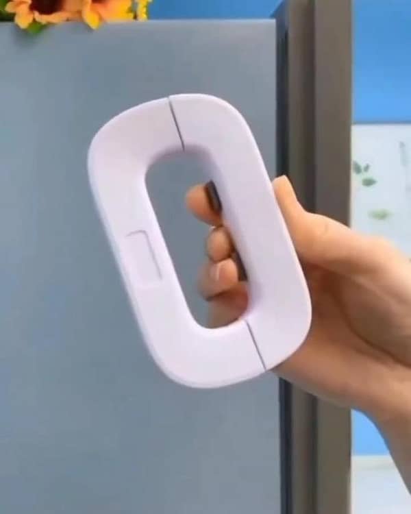 Premium Quality Fridge Lock | Baby Safety Refrigerator Door Lock with Self-Adhesive Double-Press Unlock