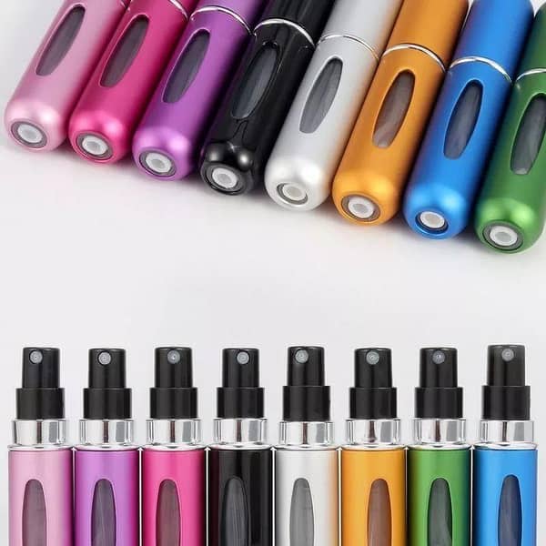 Portable Mini Perfume Atomizer 5ml | Refillable Travel Fragrance Spray Bottle | Fine Mist Leak-Proof Perfume Dispenser | Pocket-Size Portable Cologne Spray | Multiple Colors