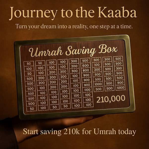 Elegant Umrah & Kids Saving Box – Premium Metal Money Box for Umrah Fund, Savings for Kids & Adults