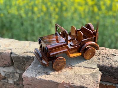 Handcrafted Wooden Jeep