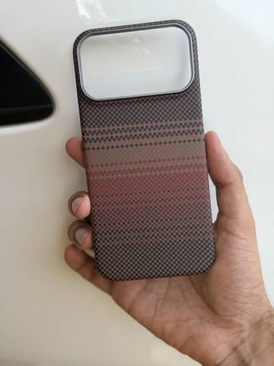 iPhone 17 Pro Max Premium Matte Checkered Cover – Brown Gradient