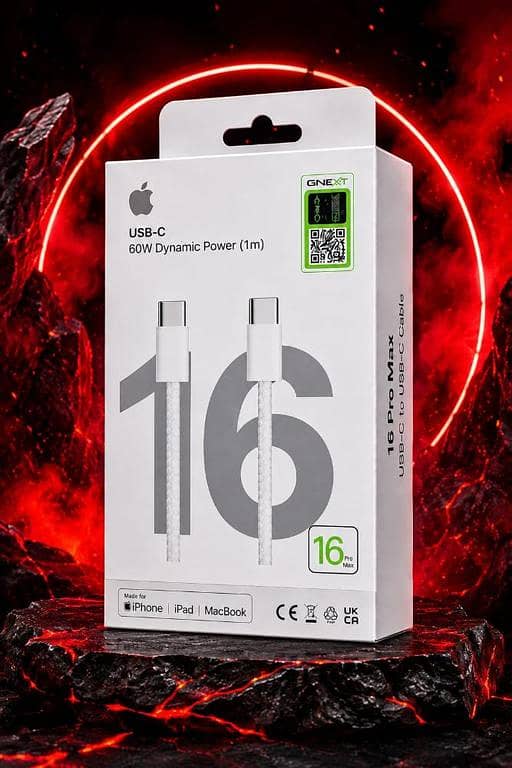 16 Pro Max 60W USB-C to USB-C Fast Charging Cable [1m] Premium Braided Type-C Data Sync Cord for iPhone, iPad, MacBook & Android Smartphones