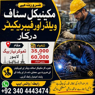 Need mechanical staff ,welder , fabricator