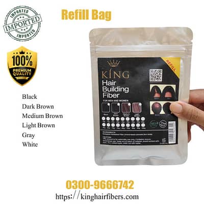 King Hair Building Fibers 100g Refill Bag Save 75% vs Toppik/Caboki