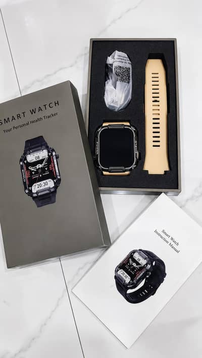 1.85" Military/Gym Smart Watch (Calls), Rugged Outdoor Fitness Tracker