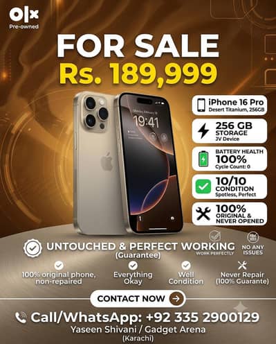 iPhone 16 Pro 256GB JV | 100% Battery (0 Cycle) | 10/10 Condition