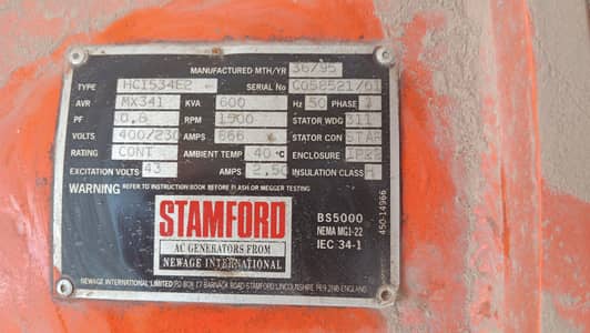 Man 6 Cylinder Generator with Stamford motor 600 kva