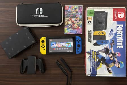 Nintendo Switch V2 Fortnite Edition | Box and All Accessories