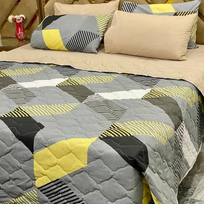 Cotton Printed Comforter Set 6 Pcs, Premium Quality, COD, Free shiping