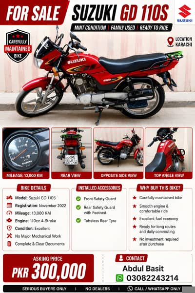 Suzuki GD110 Bike for Sale