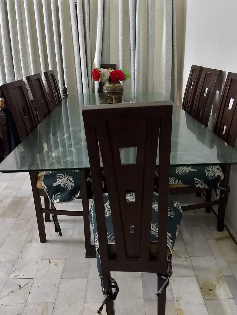8 Chair's with solid wood dining table 1