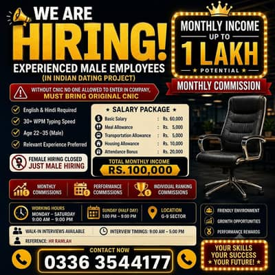 Male Customer Support Executive Required |