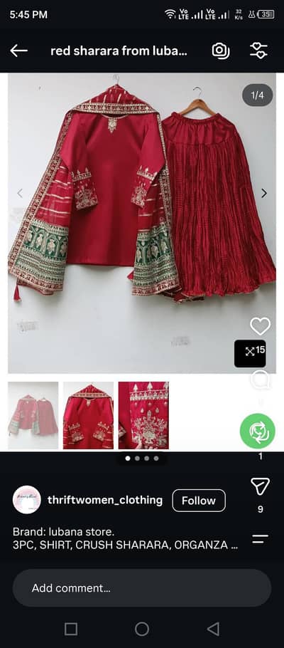 Decent Dark red ghara and shirt