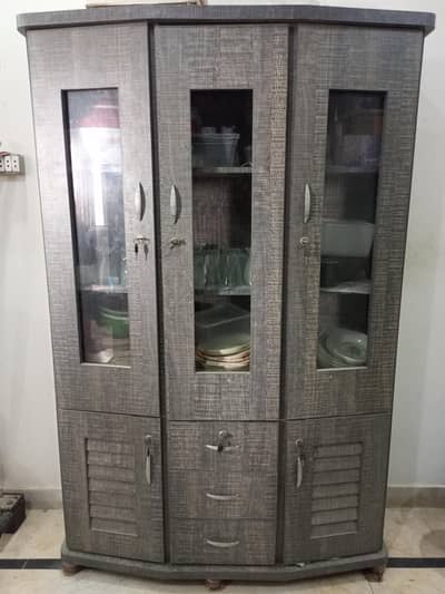 Modern Kitchen Crockery Showcase | Wooden Cabinet | Storage Cupboard