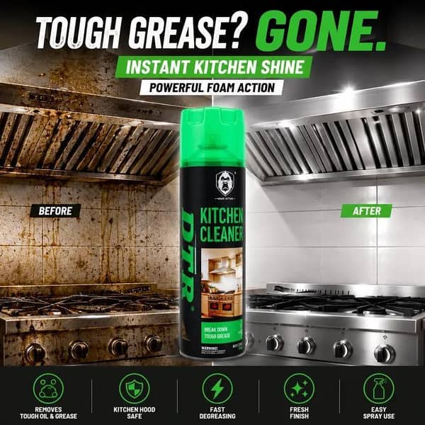 DTR Kitchen Cleaner 500ml – Heavy Duty Grease Remover | Multi-Surface Cleaner | Anti-Bacterial Spray for Kitchen & Home