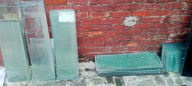 glass shelves with brackets for shop or bakery, medical store