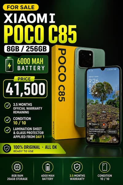 Xiaomi POCO C85 8GB/256GB 10/10 Condition 3 month Official Warranty